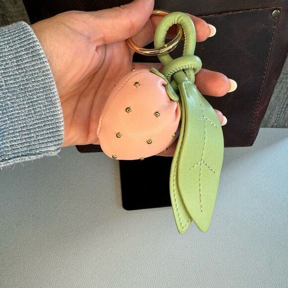 Pink Strawberry Keychain Purse Charm Key Chain  NEW FAST SHIP - Picture 4 of 4